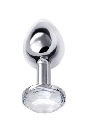 Анальная втулка Silver Small с белым кристаллом