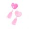 Розовые пэстисы Erolanta Lingerie Collection в форме сердец с розами и кисточками