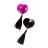 Розово-черные пэстисы Erolanta Lingerie Collection в форме сердец с кисточками