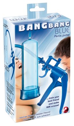 Синяя вакуумная помпа для пениса Bang Bang