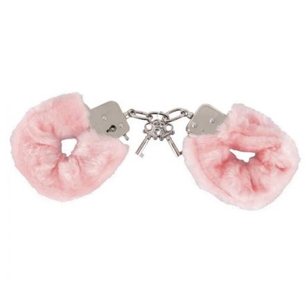 Розовые наручники с мехом Hand-Schellen
