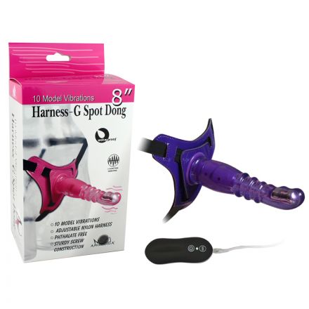 Страпон Vibrations 8 Harness G spot Dong Purple