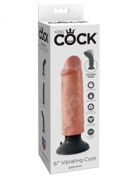 Вибратор King Cock 6 Vibrating Cock Flesh