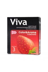 Цветные ароматизированные презервативы Viva 3 шт